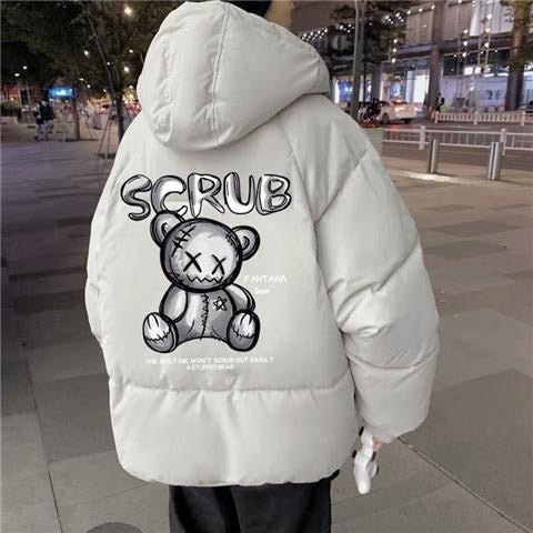2022 Techwear Winter Jacket Men Parkas Women Anime Print Japanese Manga Harajuku Winter Warm Jacket Padded Hooded Couplewear