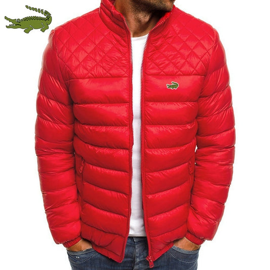 CARTELO Crocodile cotton jacket Men's warm windproof cotton jacket fashion casual hooded thickened printed cotton jacket