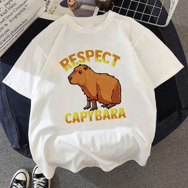 Capybaras top tees tshirt men kawaii vintage tumblr harajuku kawaii grunge summer top
