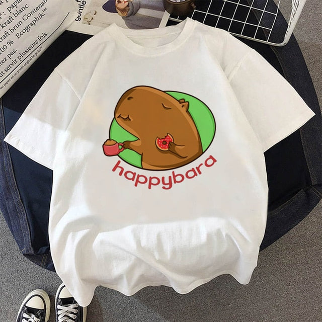 Capybaras top tees tshirt men kawaii vintage tumblr harajuku kawaii grunge summer top