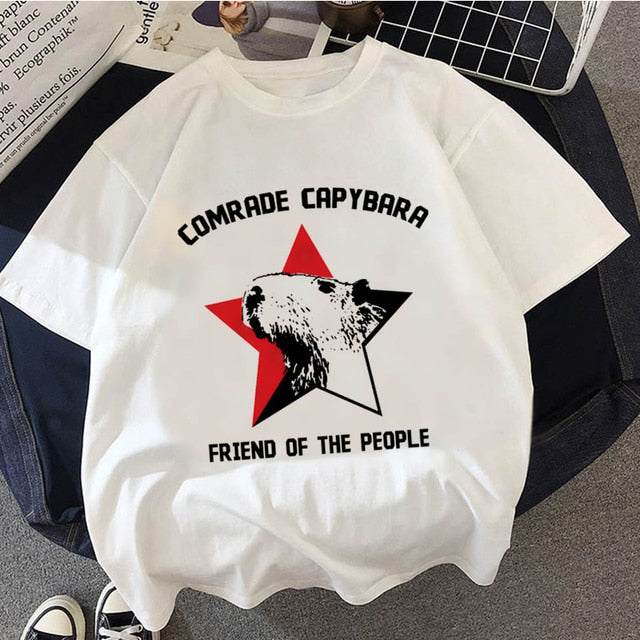 Capybaras top tees tshirt men kawaii vintage tumblr harajuku kawaii grunge summer top