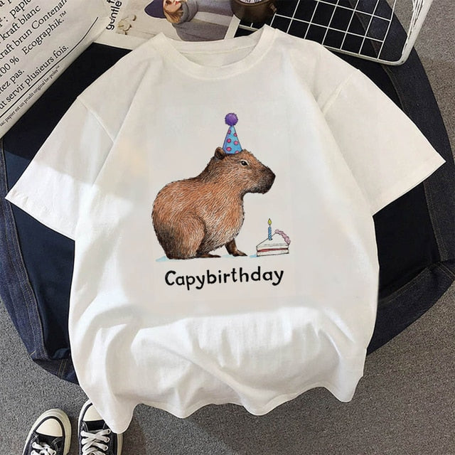 Capybaras top tees tshirt men kawaii vintage tumblr harajuku kawaii grunge summer top