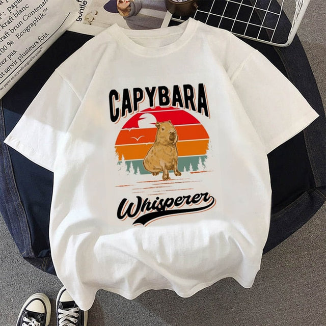 Capybaras top tees tshirt men kawaii vintage tumblr harajuku kawaii grunge summer top
