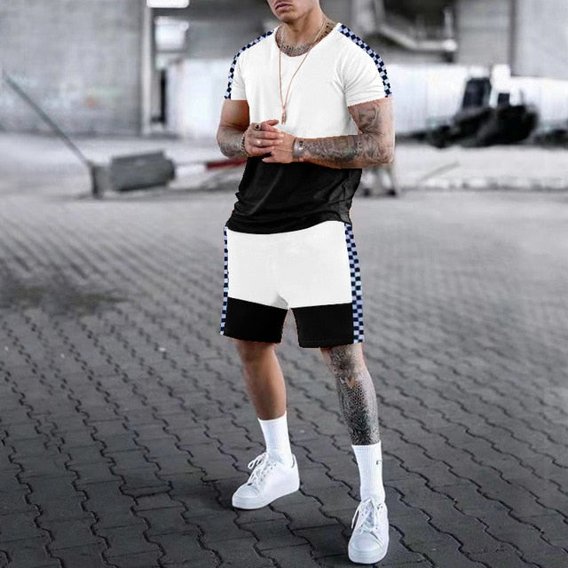 Luxury 3D Printing Men Tracksuit Men's Oversized Clothing T-shirt Shorts outfits Sets Streetswear Male Tshirt Set Summer Beach
