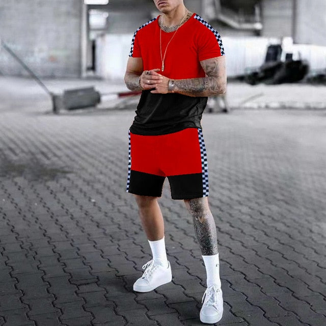 Luxury 3D Printing Men Tracksuit Men's Oversized Clothing T-shirt Shorts outfits Sets Streetswear Male Tshirt Set Summer Beach