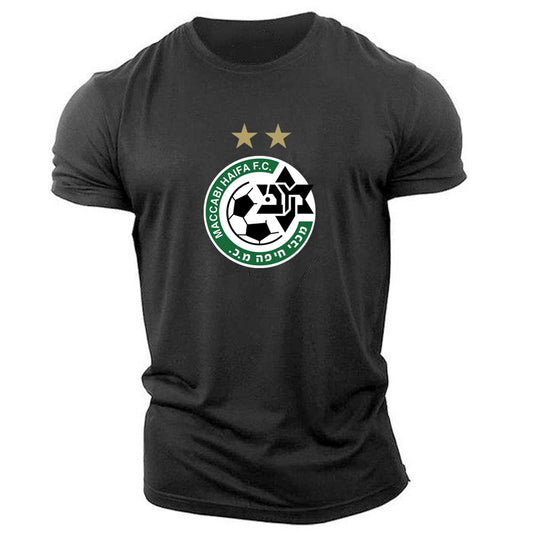 Man 2022 Summer New Fashion Maccabi Haifa Printing Oversized Hip Hop Round Neck Short-Sleeve Casual Tops Men's Clothes T-Shirt