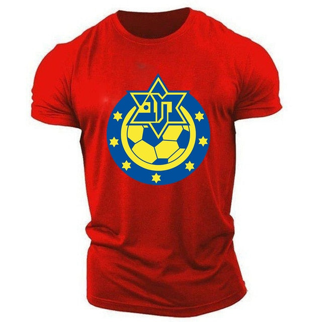 Man 2022 Summer New Fashion Maccabi Haifa Printing Oversized Hip Hop Round Neck Short-Sleeve Casual Tops Men's Clothes T-Shirt