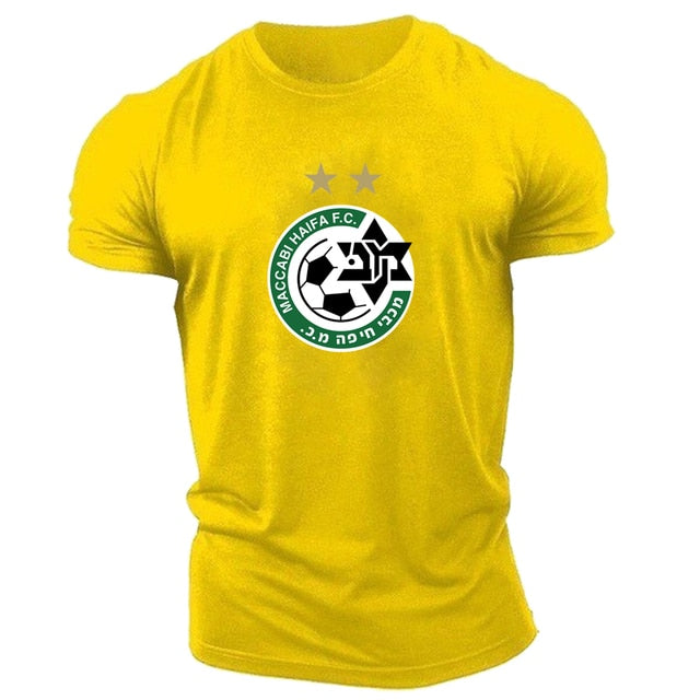 Man 2022 Summer New Fashion Maccabi Haifa Printing Oversized Hip Hop Round Neck Short-Sleeve Casual Tops Men's Clothes T-Shirt