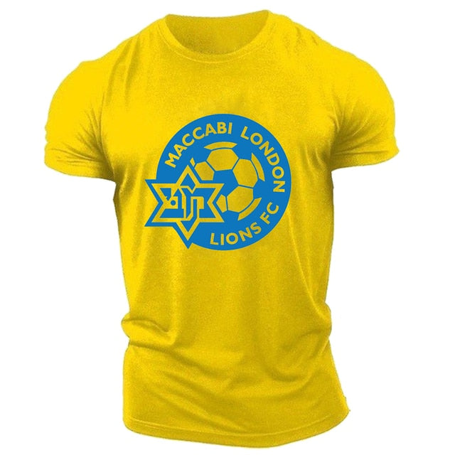 Man 2022 Summer New Fashion Maccabi Haifa Printing Oversized Hip Hop Round Neck Short-Sleeve Casual Tops Men's Clothes T-Shirt