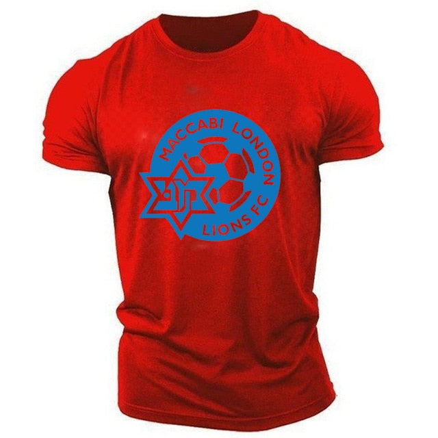 Man 2022 Summer New Fashion Maccabi Haifa Printing Oversized Hip Hop Round Neck Short-Sleeve Casual Tops Men's Clothes T-Shirt
