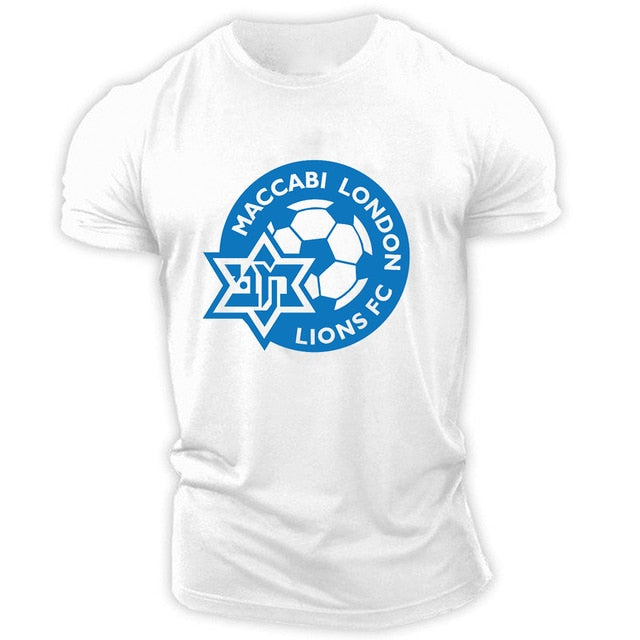 Man 2022 Summer New Fashion Maccabi Haifa Printing Oversized Hip Hop Round Neck Short-Sleeve Casual Tops Men's Clothes T-Shirt