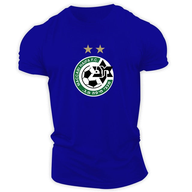 Man 2022 Summer New Fashion Maccabi Haifa Printing Oversized Hip Hop Round Neck Short-Sleeve Casual Tops Men's Clothes T-Shirt