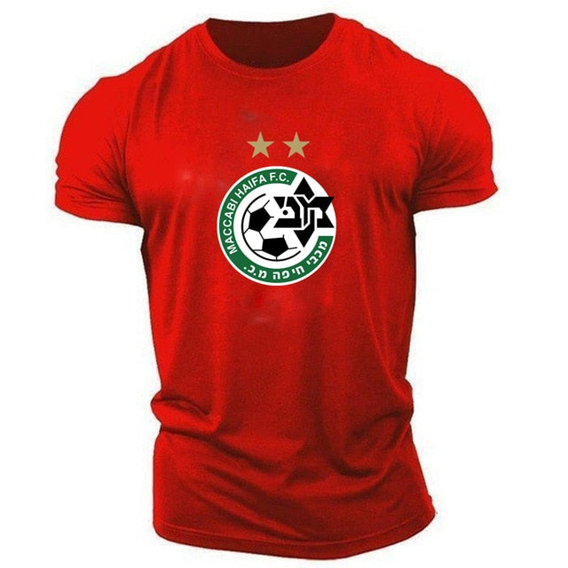 Man 2022 Summer New Fashion Maccabi Haifa Printing Oversized Hip Hop Round Neck Short-Sleeve Casual Tops Men's Clothes T-Shirt