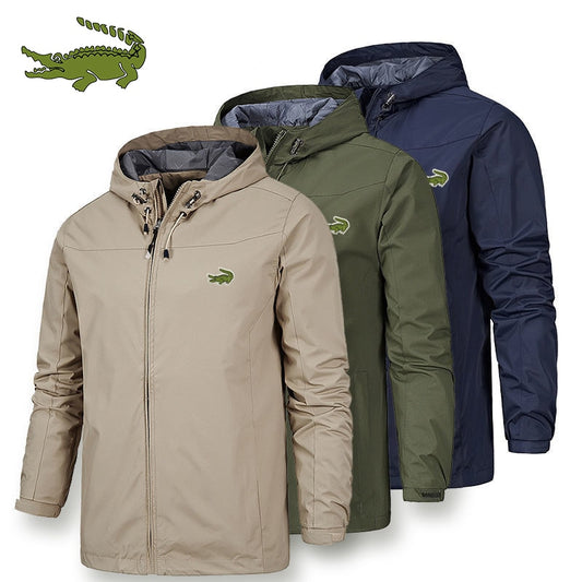 Men's High Quality Outdoor Mountaineering Sports Jacket Zipper Hooded Jacket Printed Rain Jacket Sports Jacket