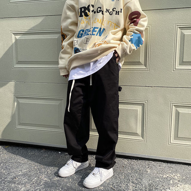 Men's pants loose all-match overalls autumn and winter ins tide wide-leg trend y2k casual pants men's trousers