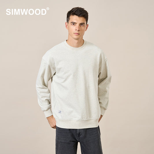 SIMWOOD 2022 Autumn Winter New Basic Sweatshirts Men Plus Size Hoodies High Quality Pullovers