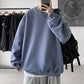 Harajuku Sweatshirts Men&#39;s 2022 Autumn Korean Solid Color Fleece Oversized Pullovers Casual O Neck Basic Tops Hip Hop Streetwear