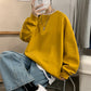 Harajuku Sweatshirts Men&#39;s 2022 Autumn Korean Solid Color Fleece Oversized Pullovers Casual O Neck Basic Tops Hip Hop Streetwear