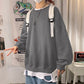 Harajuku Sweatshirts Men&#39;s 2022 Autumn Korean Solid Color Fleece Oversized Pullovers Casual O Neck Basic Tops Hip Hop Streetwear