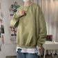 Harajuku Sweatshirts Men&#39;s 2022 Autumn Korean Solid Color Fleece Oversized Pullovers Casual O Neck Basic Tops Hip Hop Streetwear