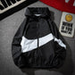 Hooded Jacket Men&#39;s Patchwork Casual Men&#39;s Jacket Hip Trend Loose Long Sleeve Men&#39;s Jacket Sprotwear Zip Workwear Spring Men&#39;s