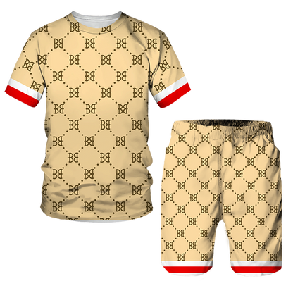 Luxury 3D Printing Men Tracksuit Men&#39;s Oversized Clothing T-shirt Shorts outfits Sets Streetswear Male Tshirt Set Summer Beach