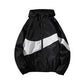 Men Spring Fall Thin Hoodies Coats Long Sleeves Color Block Zipper Hooded Sweatshirts Jacket Male Black /White/ Gray Outwear