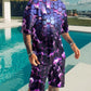 Summer New Fashion 2 Piece Sets Tracksuit Men&#39;s Oversized Clothes Retro Beach Style 3D Printed t shirts Men Suit Tshirt Shorts