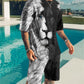 Summer New Fashion 2 Piece Sets Tracksuit Men&#39;s Oversized Clothes Retro Beach Style 3D Printed t shirts Men Suit Tshirt Shorts